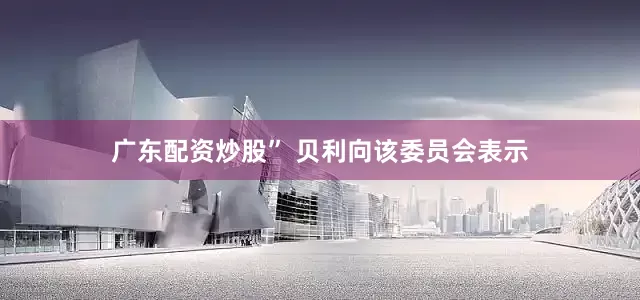 广东配资炒股” 贝利向该委员会表示